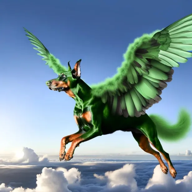 A photo of dog with wings