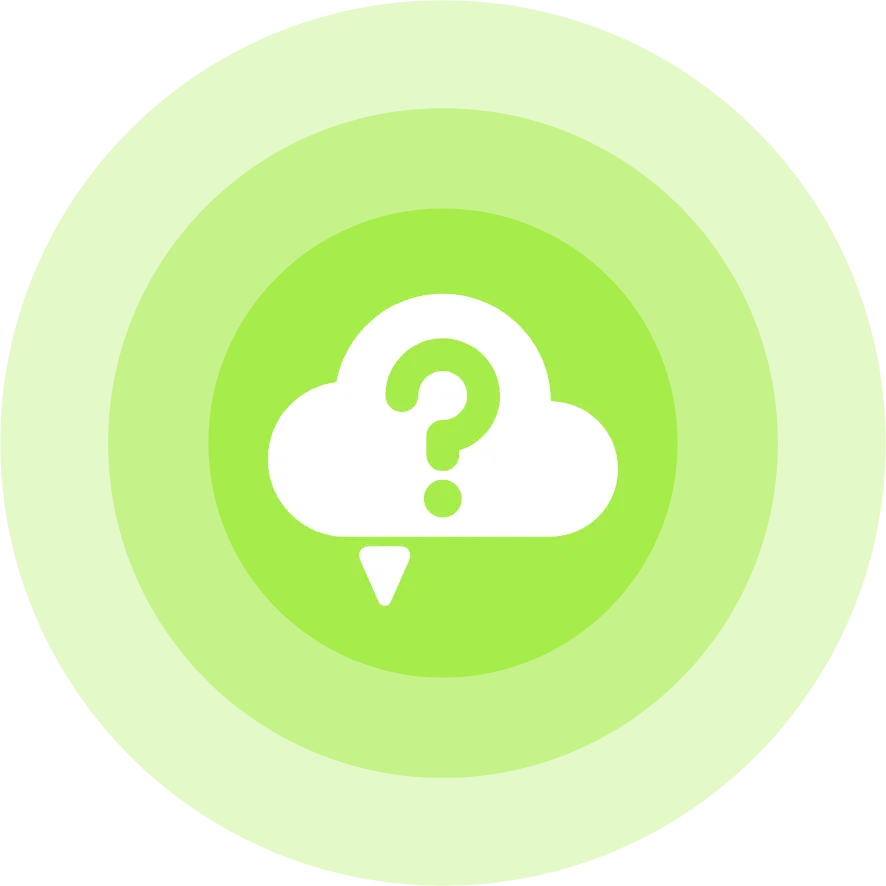 White Cloud Symbol on Green Orb Icon